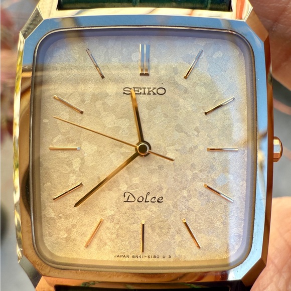 Rare Vintage Seiko Dolce Men's Quartz Tungsten Carbide Case 8N41-5130